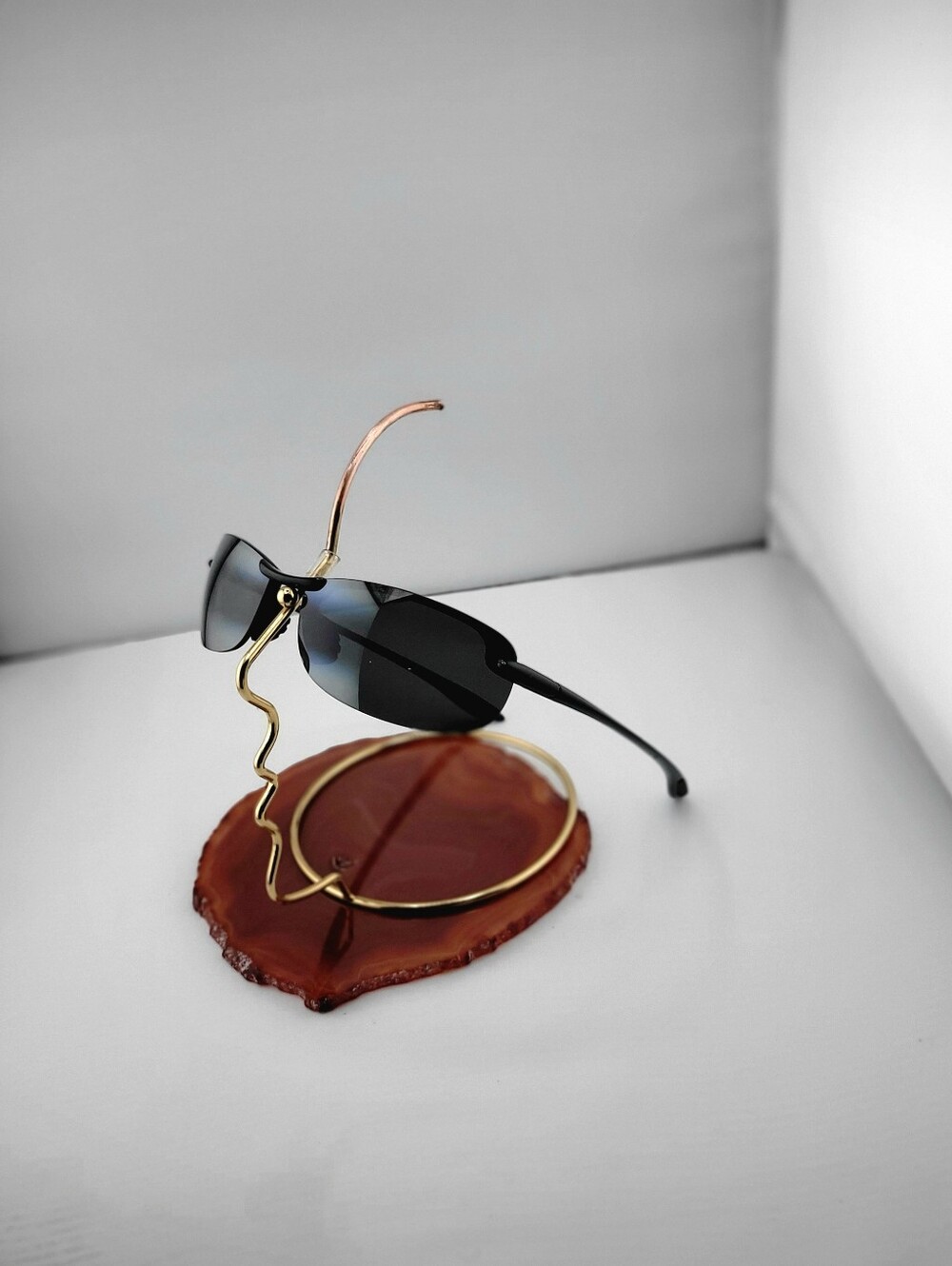 Maui Jim Makaha Polarized Rimless Sport Sunglasses Gloss Black NWOT